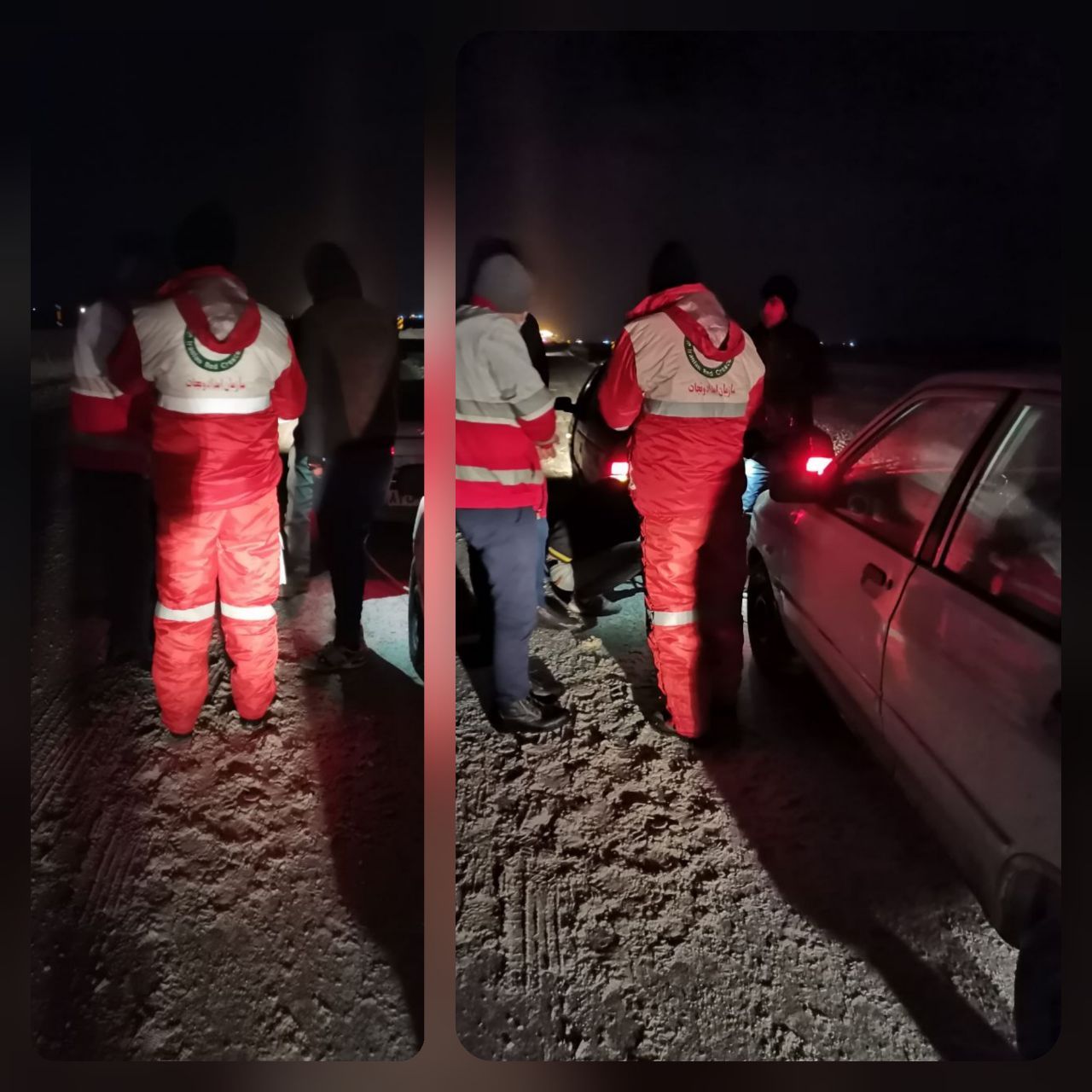امداد رسانی هلال احمر قوچان به خانواده گرفتار در برف