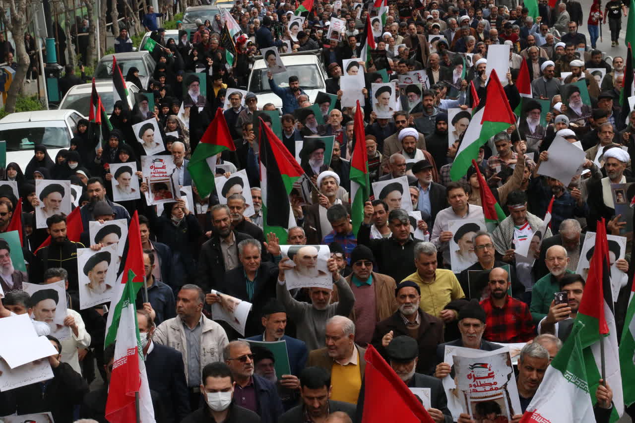 روزه داران مشهدی در دفاع از مردم غزه بپاخواستند